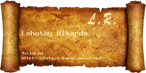 Lehotay Rikarda névjegykártya